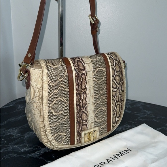 BRAHMIN Handbag Limestone Oleta Sonny Leather Crossbody Bag handbag AUTHENTIC